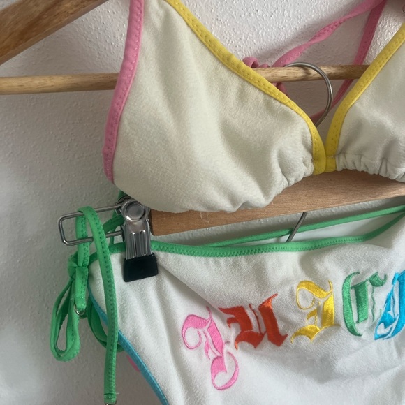 Y2K Vintage Juicy Couture Terry Cloth Rainbow Jumpsuit, size small - Picture 11 of 13